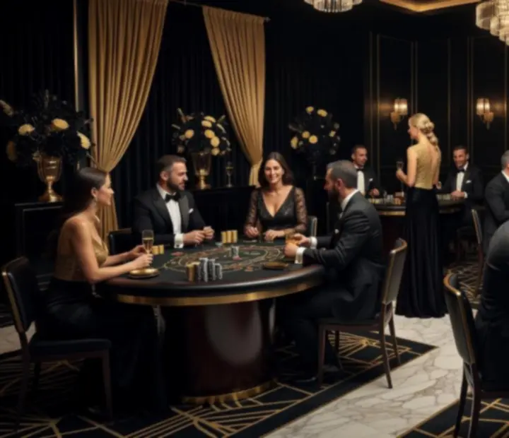 Elegancka scenografia wieczoru kasynowego 